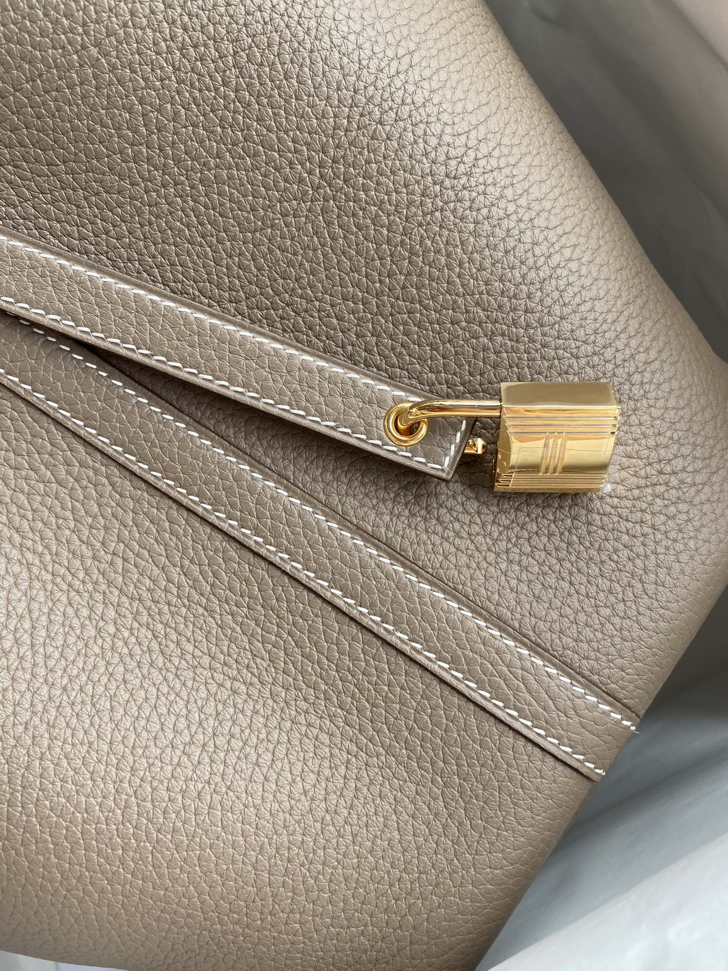 Hermes Picotin Lock 22 Bag In Etoupe Clemence Leather